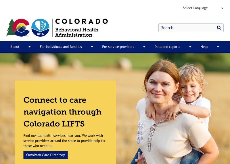 Screenshot of bha.colorado.gov