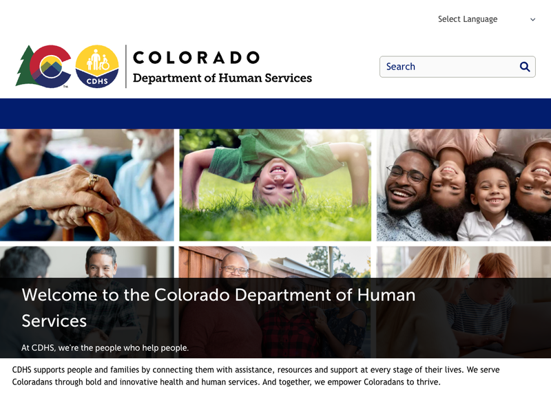 Screenshot of cdhs.colorado.gov