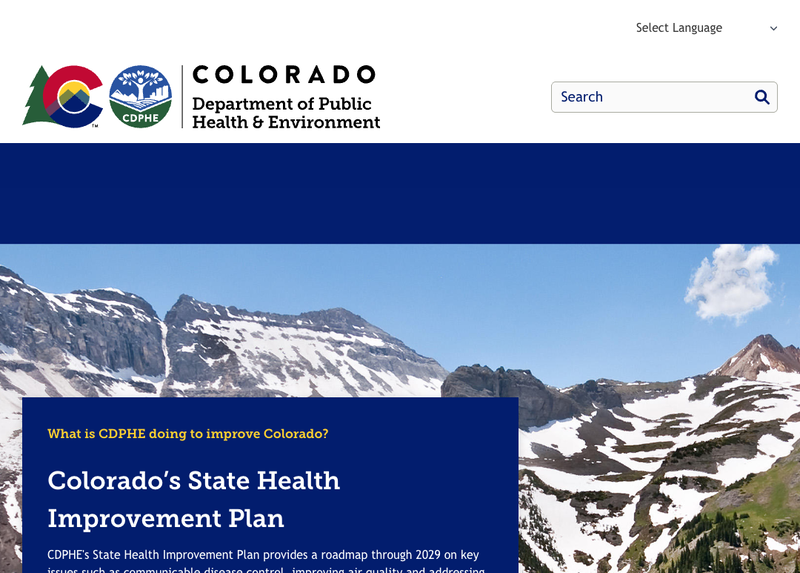 Screenshot of cdphe.colorado.gov