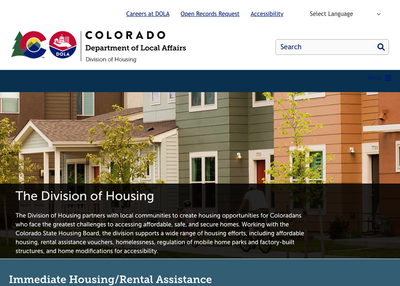 Screenshot of doh.colorado.gov